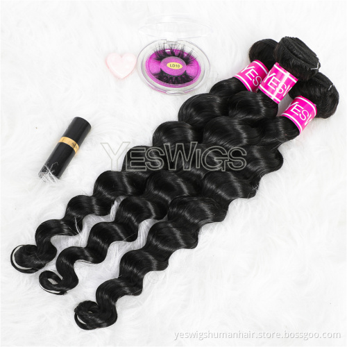 Malaysian Deep Loose Wave Human Hair Extensions Bundle Weave Deep Loose Curly Young Girl Donor Malaysian Hair Bundles Wholesale